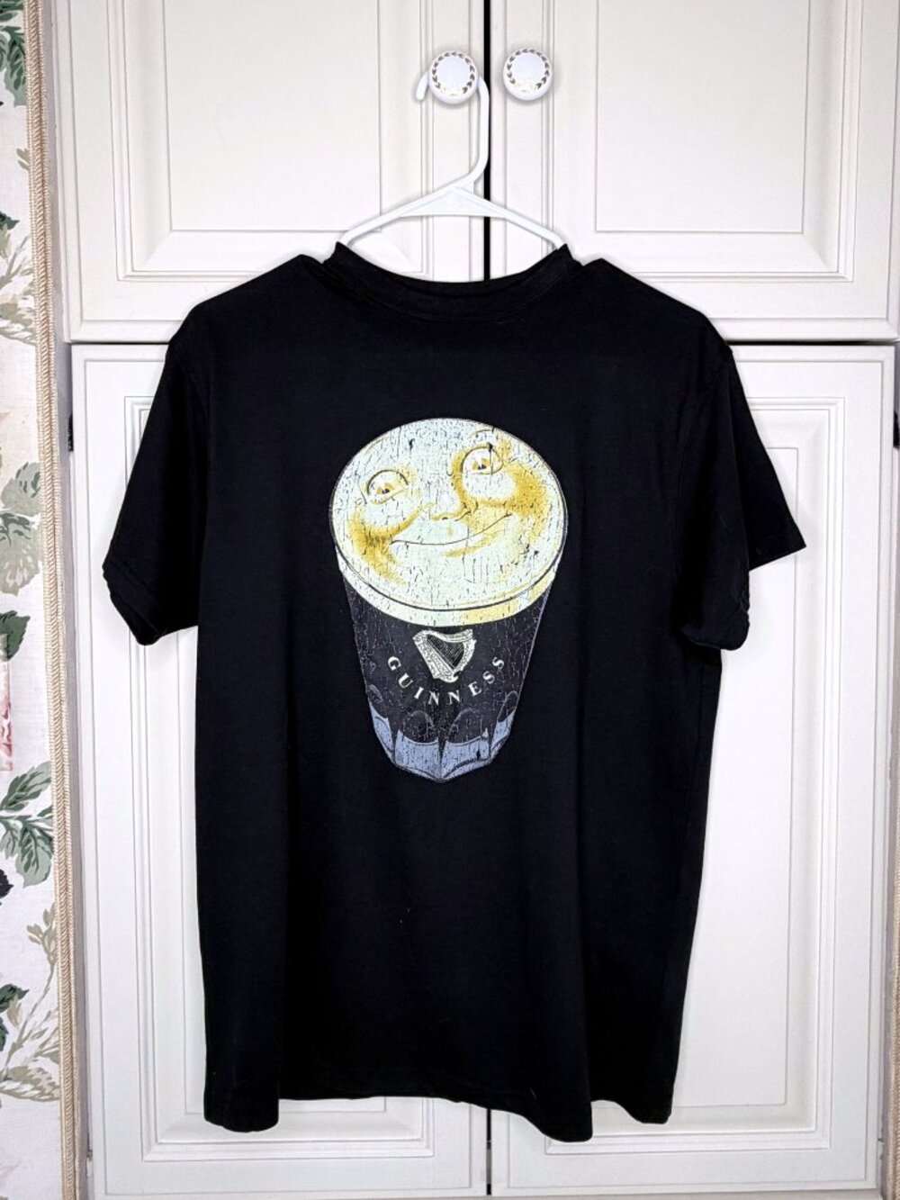 Guinness Moon Face Pint Tee Dublin Ireland Black XS